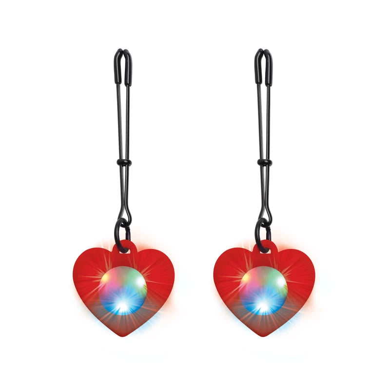 Morsetti capezzolo con luci LED Heart