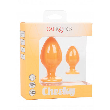 Set Plug Anali Arancioni – Cheeky Buttplug | 2 Pezzi in Silicone & Gioco Anale Progressivo