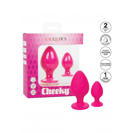 Plug Anale Rosa 2 Pezzi Cheeky – Silicone Morbido & Ventosa | Le Magie dell’Eros