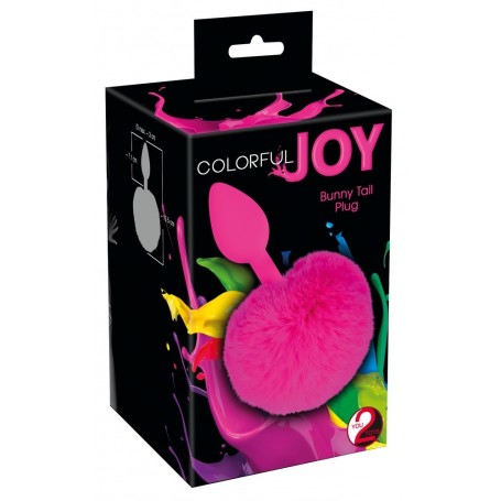 Plug Anale Rosa con Coda Bunny – Colorful Joy | Coda Soffice & Gioco Malizioso