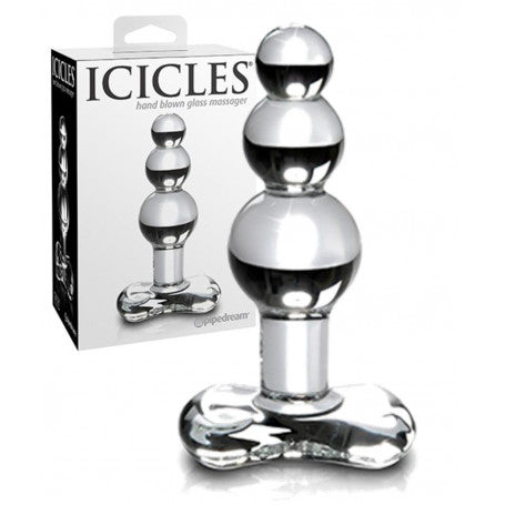 Plug Anale in Vetro a 3 Sfere β Icicles No.47 | Eleganza Cristallina & Gioco Termico