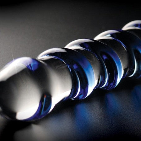 Icicles No.5 in Vetro Soffiato – Spirale Blu con Base di StabilitĂ