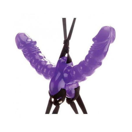 Strap-On Doppio Double Delight – Gioco Condiviso e Connessione viola