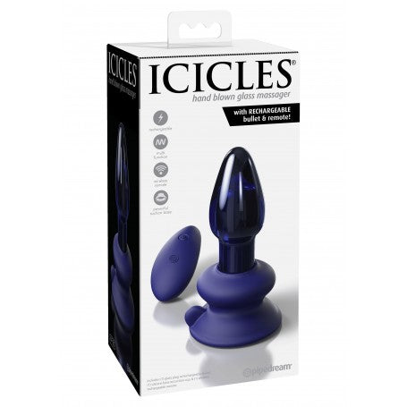 Plug Anale in Vetro Vibrante – Icicles No.85 | Vibrazioni Intense, Telecomando & Ventosa in Silicone
