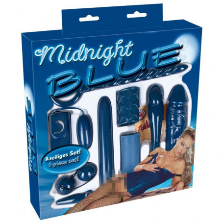 Kit Midnight Blue 9 Pezzi – Esperienze Maschili Intense & Giochi di Piacere Profondo