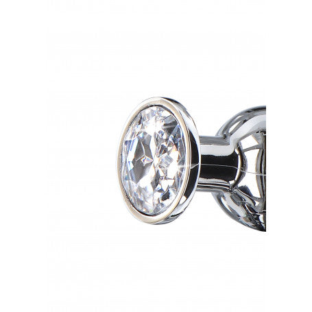 Plug Anale in Metallo con Diamante Argento β Toyjoy
