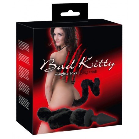Plug Anale con Coda Fallica – Bad Kitty | Coda Furry Nera & Vibrazioni Selvagge
