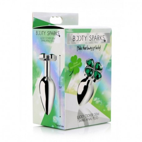 Plug Anale in Acciaio con Gemma Trifoglio – Lucky Clover Gem Small | Eleganza Metallica & Gioco di Temperatura