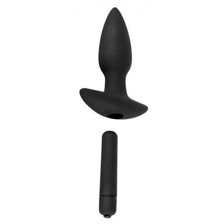 Kit Anale Black Velvets – Plug, Perle, Doccia Intima & Mini Vibro | Silicone Nero