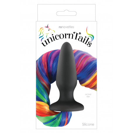 Plug Anale Unicorn Tails – Silicone Nero & Coda Arcobaleno | Fantasy Play & Sensual Cosplay