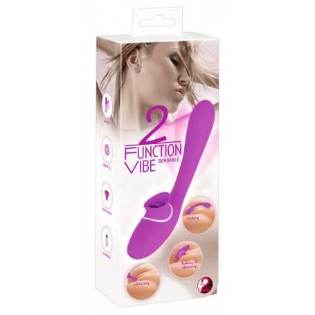Vibratore 2 Function Bendable – Punto G & Clitoride con Lingua Vibrante in Silicone