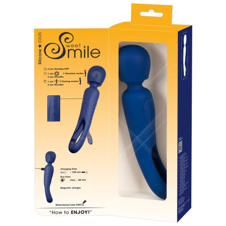 Vibratore 2 in 1 Wand with Flicking Tougue Sweet Smile