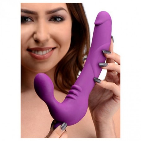 Regal Rider – Strap-on senza cinghie doppio fallo vibrante in silicone