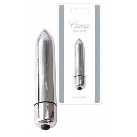 Vibratore Bullet Classico Argento 9 cm