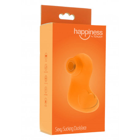Vibratore Succhia Clitoride Duckface TOYJOY – Aspirazione Pulsata Morbida & Design Ironico (Arancione)