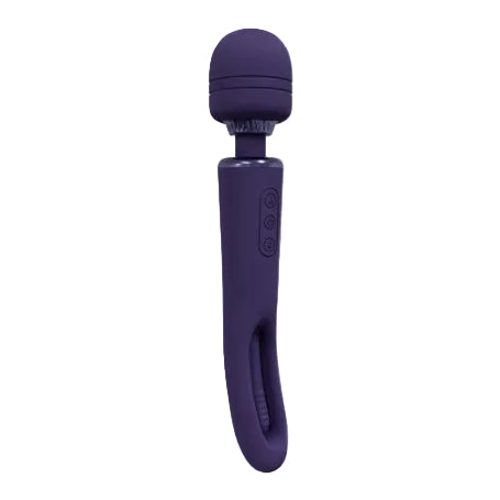 Vibratore wand Kiku Double Ended Wand with Innovative G-Spot Flapping Stimulator Pink /Purple