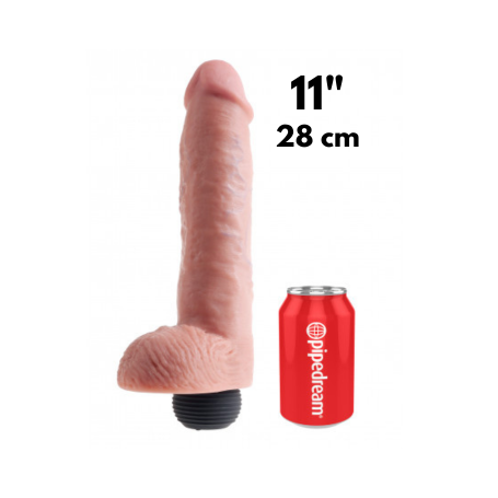 Dildo Realistico Squirting con Pompetta Ricaricabile King Cock 10" 11"