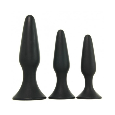 Kit Anale 3 Misure in Silicone Nero – Mini, Medium, Maxi | Set Allenamento Smooth