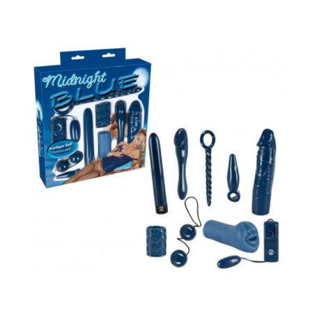 Kit Midnight Blue 9 Pezzi – Esperienze Maschili Intense & Giochi di Piacere Profondo