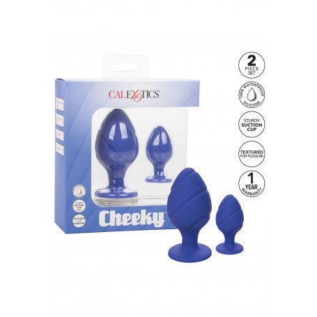 Set Plug Anali Blu – Cheeky Buttplug | 2 Pezzi in Silicone & Gioco Anale Progressivo