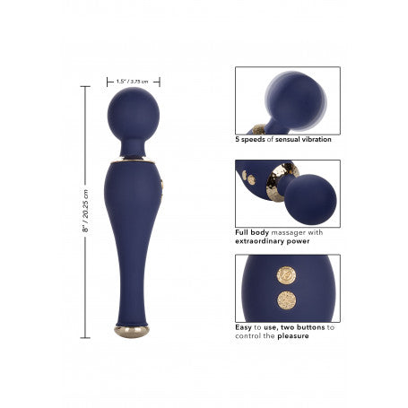 Chic Poppy — Wand Massaggiatore Ricaricabile in Silicone Blu Navy
