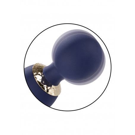Chic Poppy — Wand Massaggiatore Ricaricabile in Silicone Blu Navy