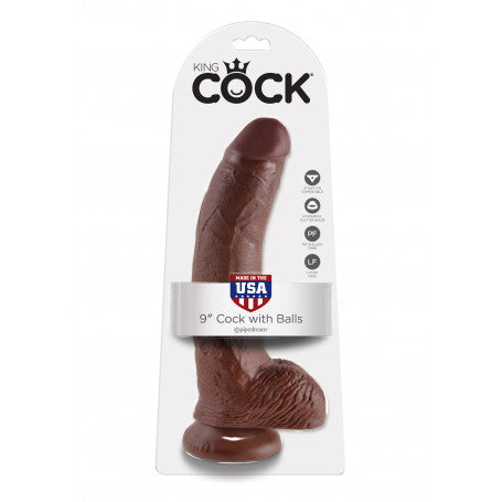 Dildo Realistico King Cock 9 Inch con Testicoli e Ventosa