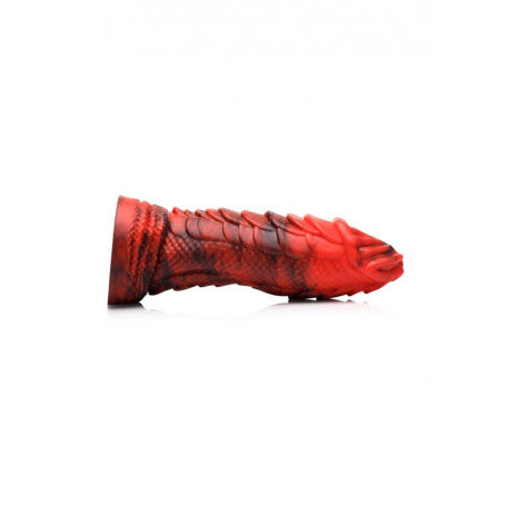 Dildo Fantasy Drago in Scaglie di Silicone Rosso con Ventosa
