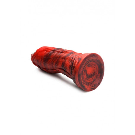 Dildo Fantasy Drago in Scaglie di Silicone Rosso con Ventosa