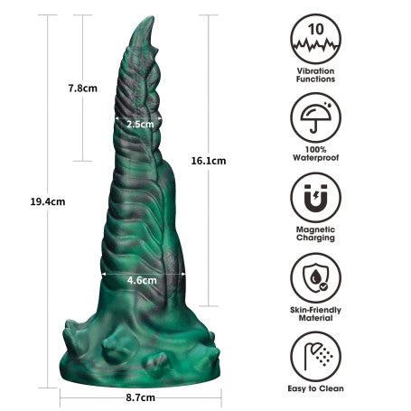 Dildo Vibrante Monster XXL Doppio Ricaricabile in Silicone