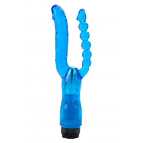Vibratore Dual Penetrator – Doppia Penetrazione Vaginale & Anale Realistica in PVC Cristallino