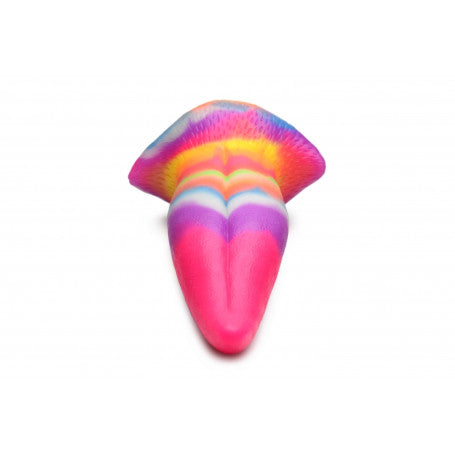 Dildo Fantasy Lingua di Unicorno Glow in the Dark in Silicone Arcobaleno