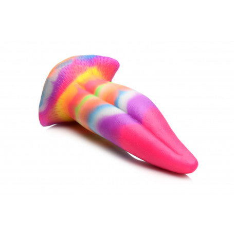 Dildo Fantasy Lingua di Unicorno Glow in the Dark in Silicone Arcobaleno