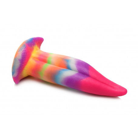 Dildo Fantasy Lingua di Unicorno Glow in the Dark in Silicone Arcobaleno