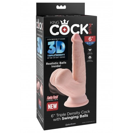 Dildo Realistico King Cock Triple Density con Ventosa 3D 4 misure