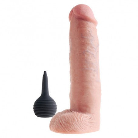 Dildo Realistico Squirting con Pompetta Ricaricabile King Cock 10" 11"
