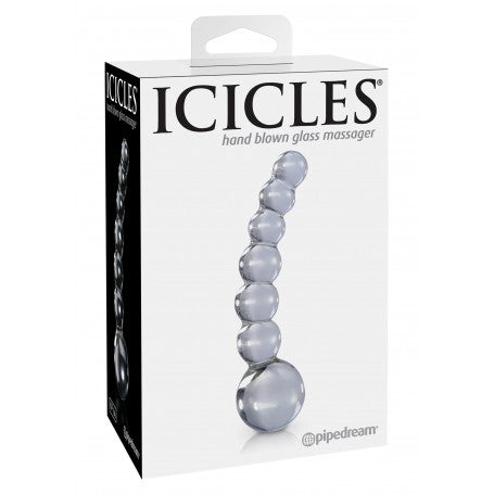 Icicles No.66 in Vetro Soffiato – Stimolatore Curvo a Perle per Punto G e Prostata