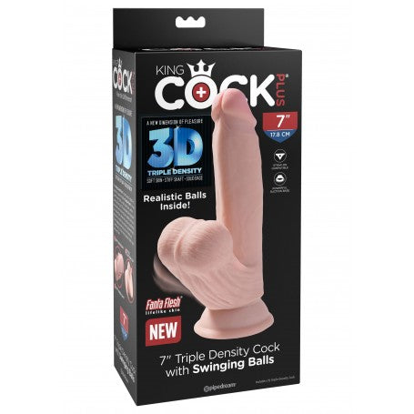Dildo Realistico King Cock Triple Density con Ventosa 3D 4 misure