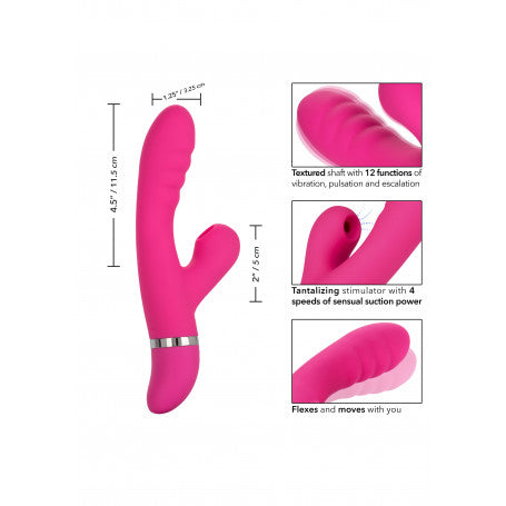 Vibratore con Suzione Clitoride & Vibrazione Vaginale Foreplay Frenzy Pucker – Silicone, 10 Funzioni + 4 Livelli di Suzione