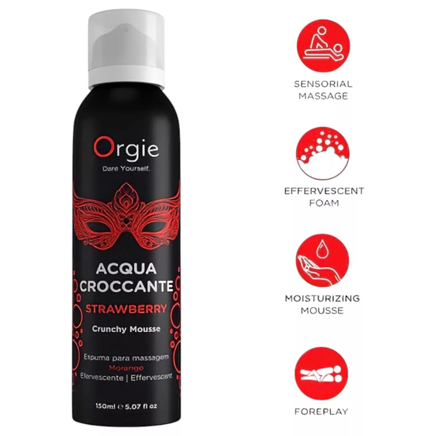 Gel schiuma da massaggio acqua croccante orgie 150 ml fragola