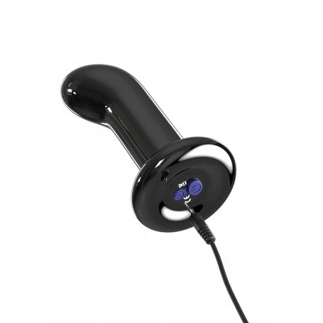 Plug Anale Vibrante in Vetro – Icicles No.84 Nero | Curvatura P-Spot & Vibrazioni Intense