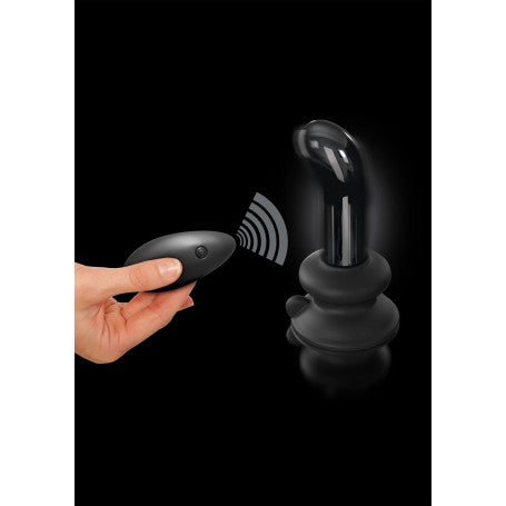 Plug Anale Vibrante in Vetro – Icicles No.84 Nero | Curvatura P-Spot & Vibrazioni Intense