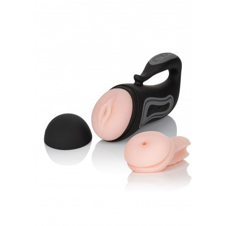 Grip-N-Stroke Ricaricabile con 30 Vibrazioni e Manicotti Intercambiabili