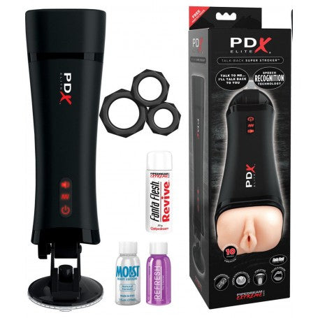 PDX Elite Talk-Back Super Stroker Automatico con Sensori Intelligenti e Funzione Vocale