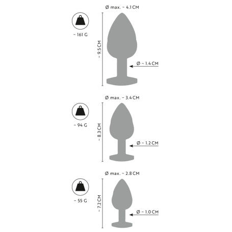 Set Plug Anali in Metallo con Gioielli – ANOS (3 Misure) | Allenamento Elegante & Scintillante