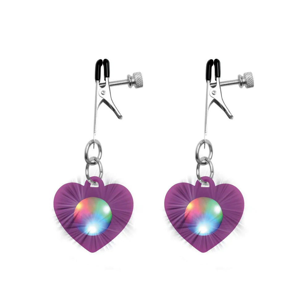 Morsetti capezzolo con luci LED Heart
