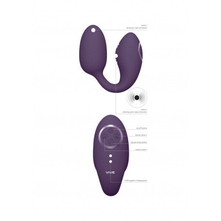 Vibratore Doppio Aika VIVE – Doppia Stimolazione G & Clitoride in Silicone Medicale