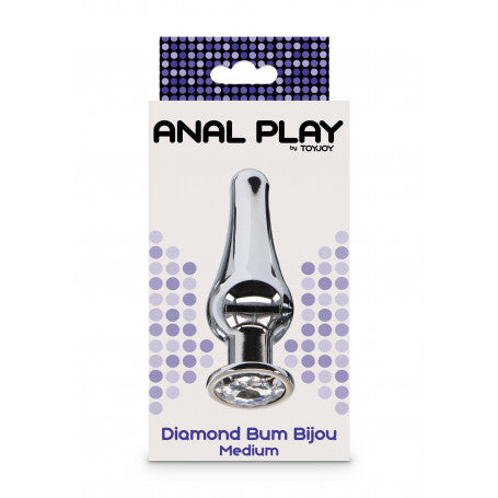 Plug Anale in Metallo con Diamante Argento –  Toyjoy
