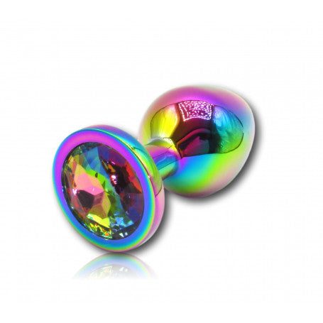 Plug Anale in Metallo Arcobaleno – Godo di+ | Gioiello Rainbow & Dilatazione Morbida