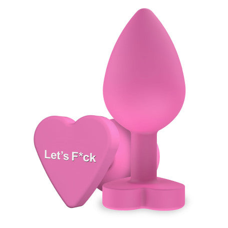 Plug Anale in Silicone Rosa – Booty Sweetheart “Let’s F*ck” | Base Cuore | ToyJoy